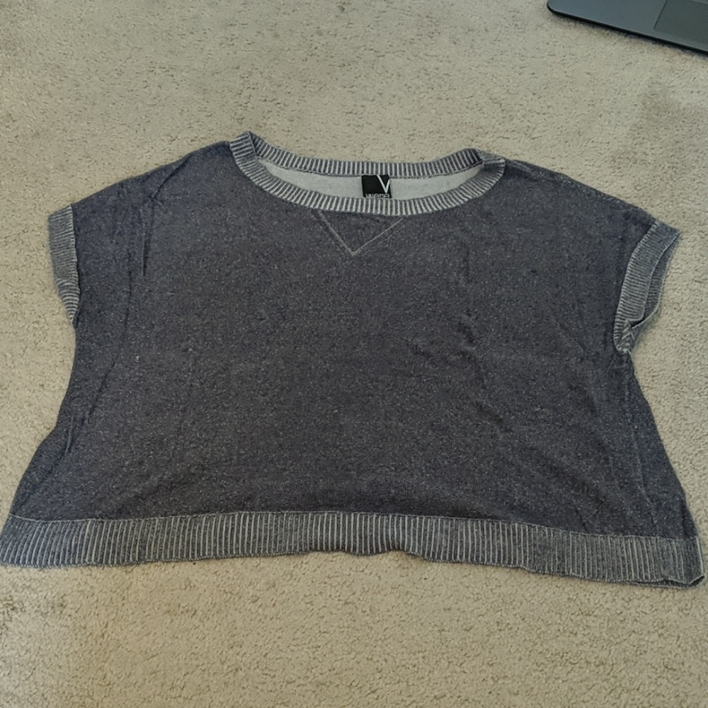 Denim Blue Knit Sweater Top